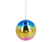 Tęczowa kula disco 15 cm Boland – kolorowa dekoracja imprezowa