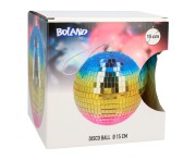 Tęczowa kula disco 15 cm Boland – kolorowa dekoracja imprezowa