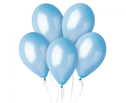 Balony metaliczne błękitne 12" (30 cm) – 100 sztuk, połysk