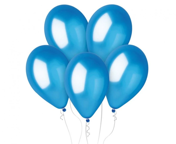Balony metaliczne niebieskie 12" (30 cm) – 100 sztuk, połysk
