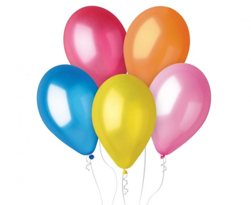 Balony metaliczne różnokolorowe 12" (30 cm) – 100 sztuk, mix