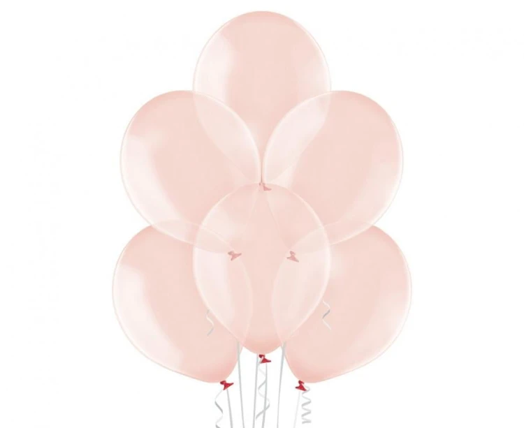 Balony pastelowe przezroczyste jasno czerwone 12" (30 cm) – 100 sztuk