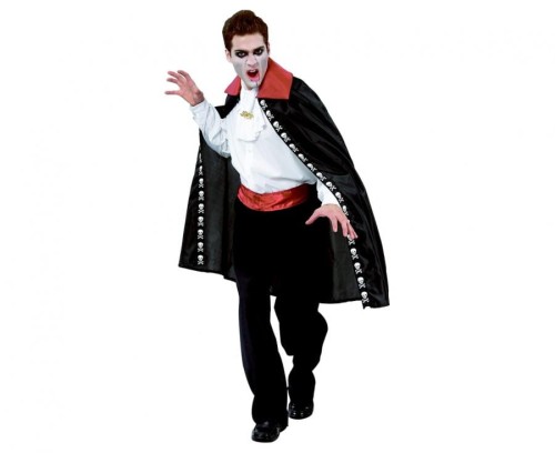 Strój Wampira z Peleryną i Żabotem – Dla Dorosłych, 110 cm