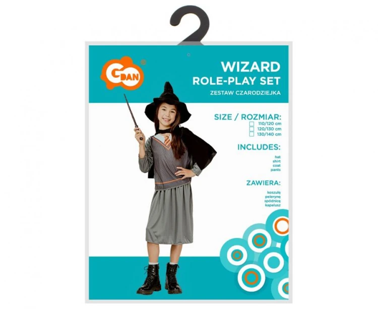 Strój Czarodziejki dla Dziewczynki 130/140 – kostium na Halloween