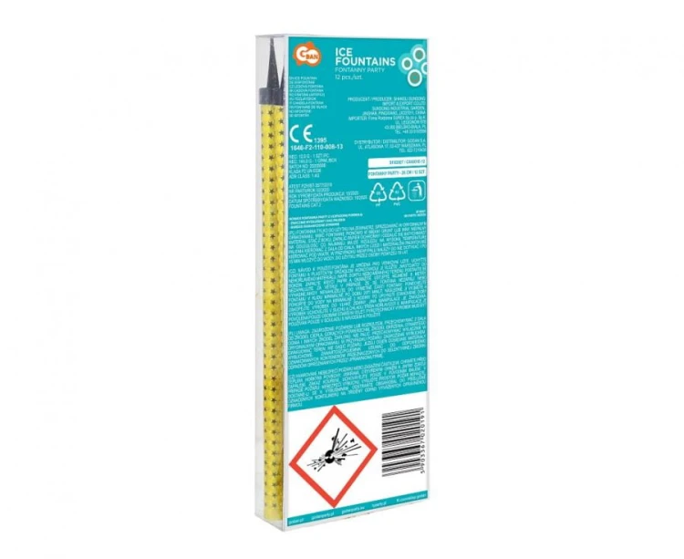 Fontanny urodzinowe iskierki 26 cm – 12 sztuk, złoto-srebrne iskry