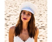 Perłowa Czapka z Daszkiem na Karnawał – Błyszcząca, Uniwersalna