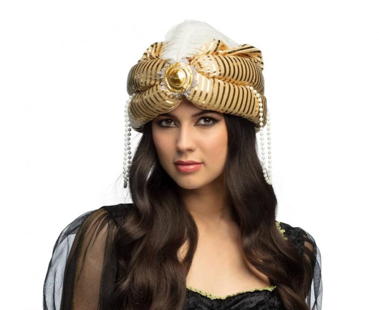 Czapka Sułtana Złota – Orientalny Dodatek do Przebrania, Unisex
