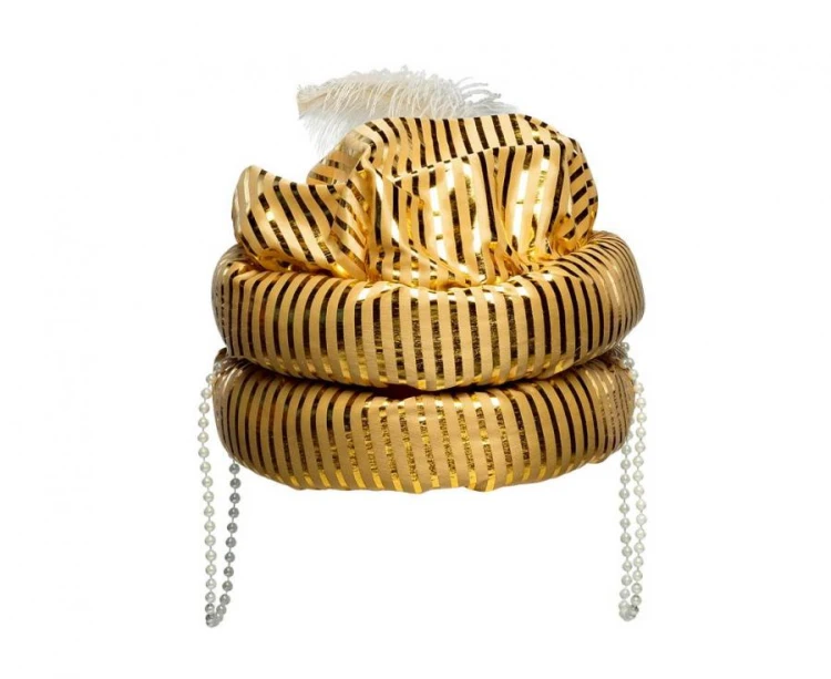 Czapka Sułtana Złota – Orientalny Dodatek do Przebrania, Unisex