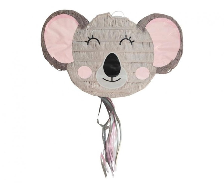 Piniata Koala Beżowo-Różowa 25 cm – Piniata na Sznurki z Upominkami