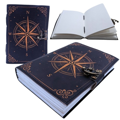 Notatnik Skórzany Retro – Złota Róża Wiatrów, Vintage Styl i Skóra  (1).jpg