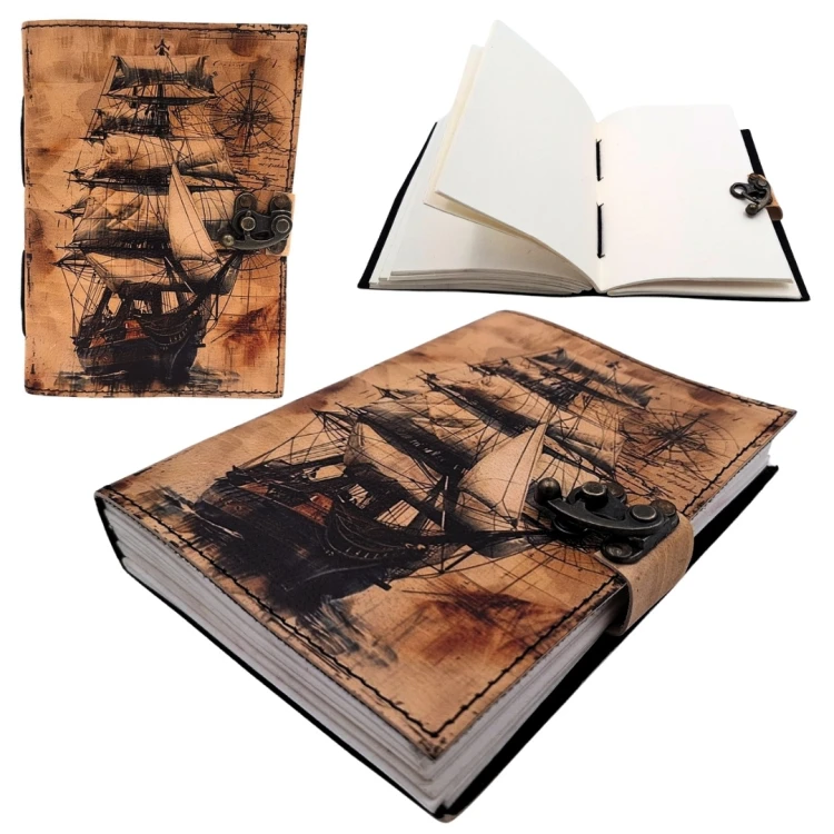 Notes Skórzany Żaglowiec – Elegancki Dziennik w Stylu Retro  (3).jpg
