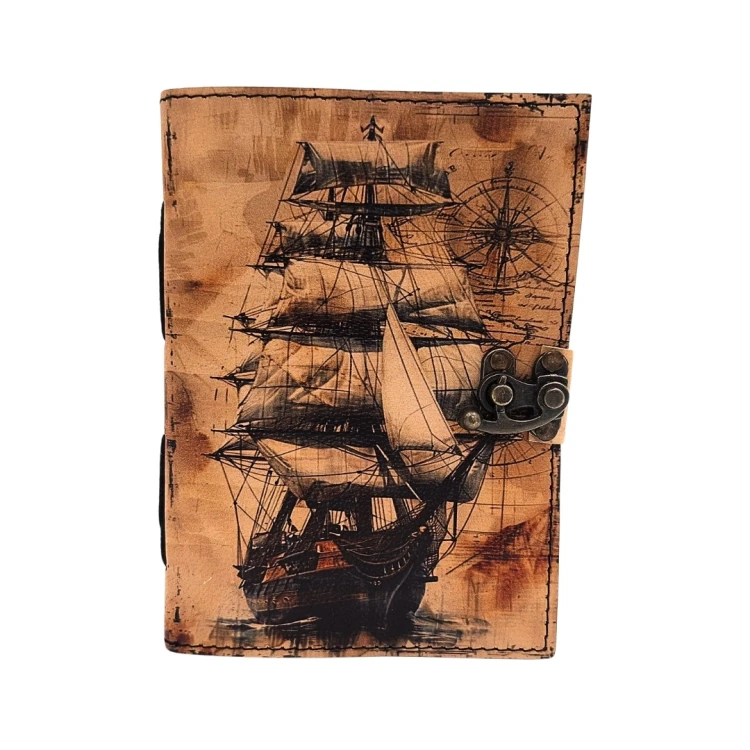 Notes Skórzany Żaglowiec – Elegancki Dziennik w Stylu Retro  (6).jpg