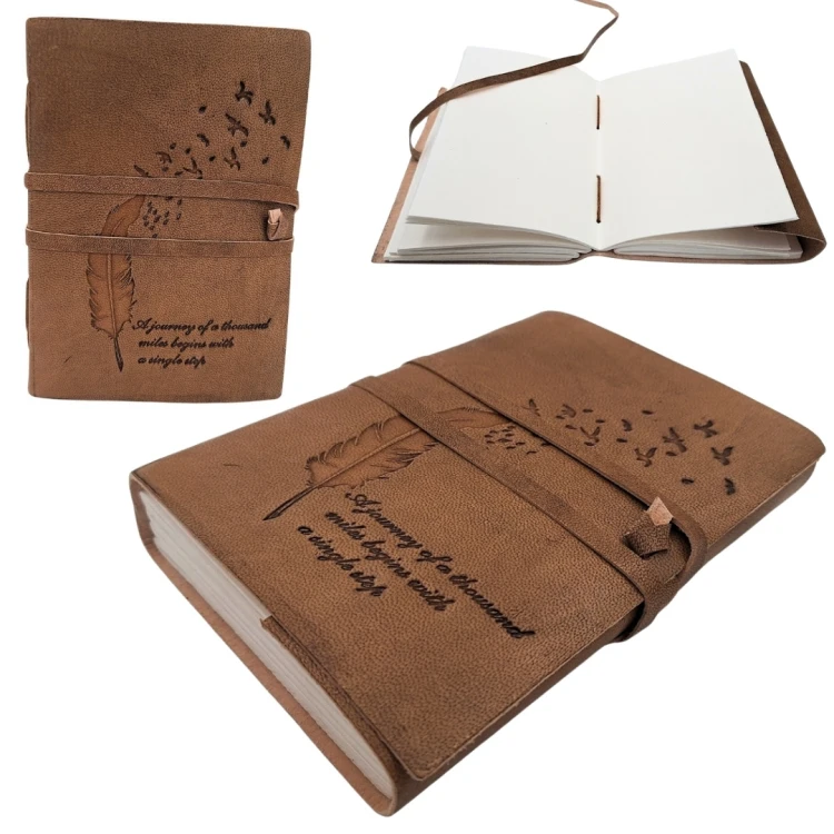 Notes skórzany Retro z cytatem – Dziennik podróżnika 18x13 cm, 200 stron  (1).jpg