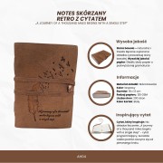 Notes skórzany Retro z cytatem – Dziennik podróżnika 18x13 cm, 200 stron  (2).jpg