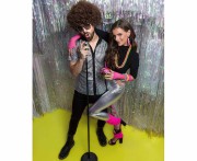 Koszula Disco Diamond srebrna męska rozmiar M – błyszcząca koszula na imprezę