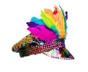 Czapka Rainbow z piórami – kolorowy dodatek uniwersalny, Boland