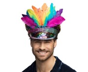 Czapka Rainbow z piórami – kolorowy dodatek uniwersalny, Boland