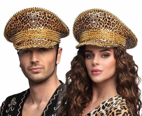 Czapka Pantera z ćwiekami – brązowy stylowy dodatek, Boland