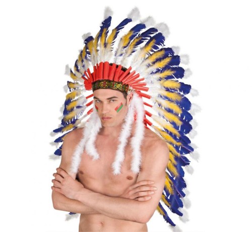 Pióropusz Indiański Wódz – duży, kolorowy 90 cm