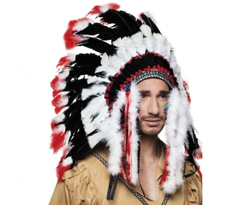Pióropusz Indianina Apache biało-czerwono-czarny – Boland
