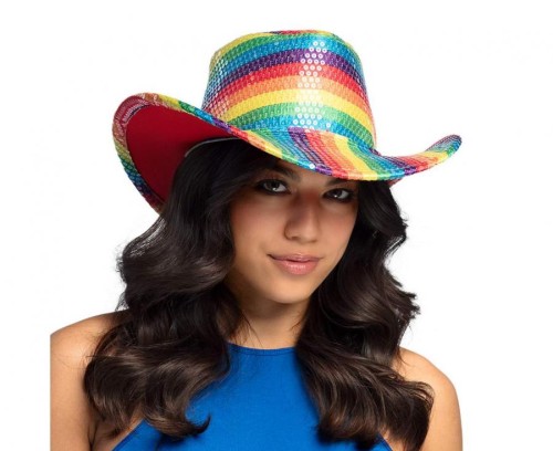 Kapelusz kowboja tęczowy – kolorowy dodatek na letnie imprezy