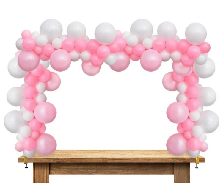 Złoty stelaż balonowy do stołu 260x120 cm – przykręcany