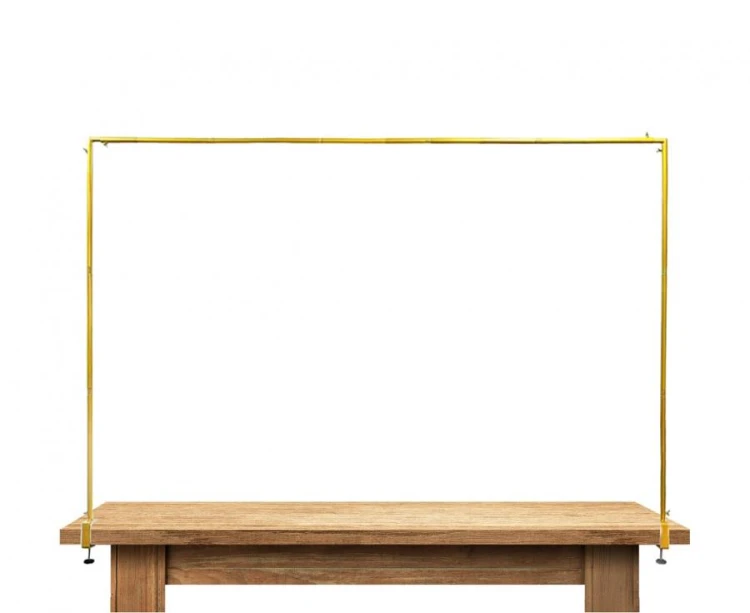 Złoty stelaż balonowy do stołu 260x120 cm – przykręcany