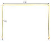 Złoty stelaż balonowy do stołu 260x120 cm – przykręcany