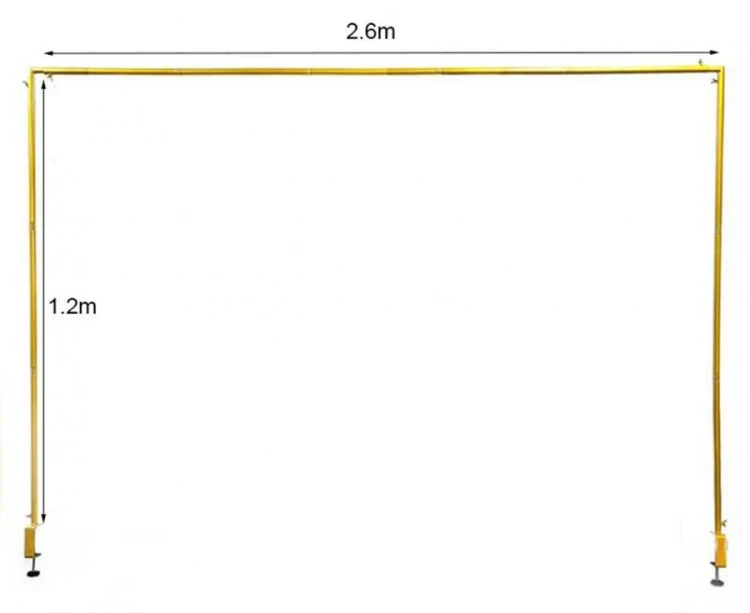 Złoty stelaż balonowy do stołu 260x120 cm – przykręcany