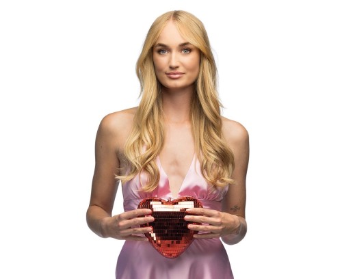 Lustrzana Kula Dyskotekowa Serce 19 cm – Czerwona Dekoracja Imprezowa