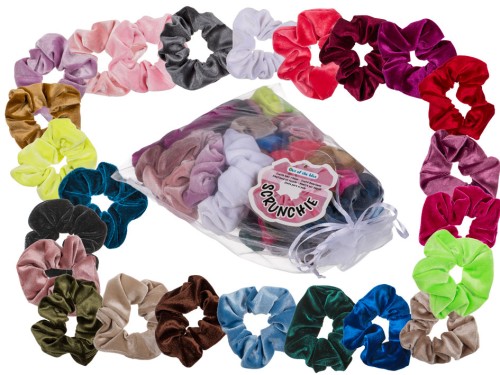 Scrunchie – kolorowa gumka do włosów w stylu retro, mix kolorów  (1).jpg