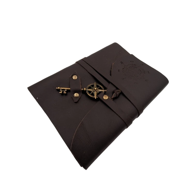 Notes skórzany retro – Róża Wiatrów, 200 stron, styl marynistyczny  (3).jpg