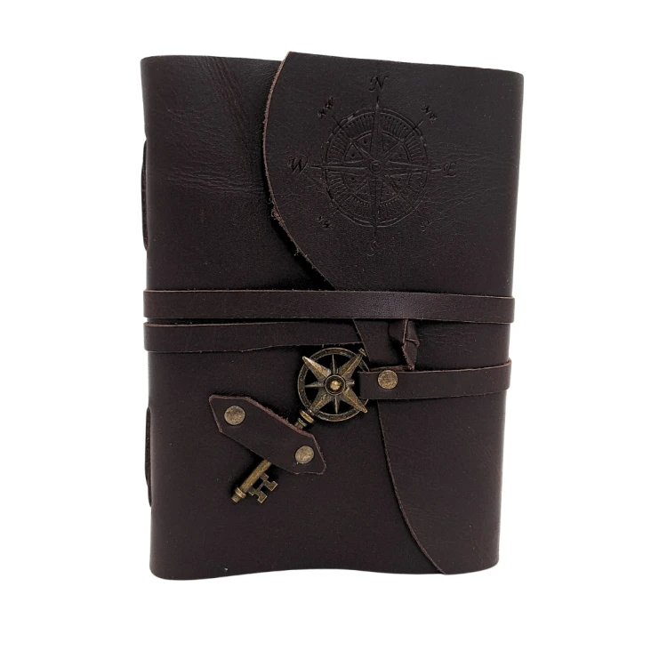 Notes skórzany retro – Róża Wiatrów, 200 stron, styl marynistyczny  (5).jpg
