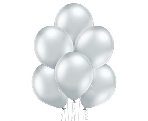 Balony Belbal B105 12" chromowane srebrne – 50 szt., Glossy Silver