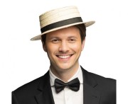 Kapelusz Słomkowy Elegancki Chevalier z Czarną Wstążką | Uniwersalny