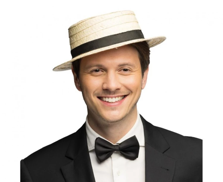 Kapelusz Słomkowy Elegancki Chevalier z Czarną Wstążką | Uniwersalny