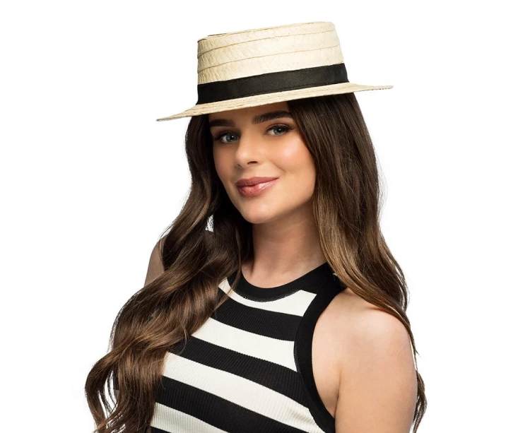 Kapelusz Słomkowy Elegancki Chevalier z Czarną Wstążką | Uniwersalny