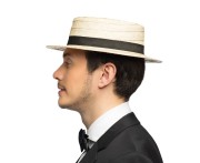 Kapelusz Słomkowy Elegancki Chevalier z Czarną Wstążką | Uniwersalny