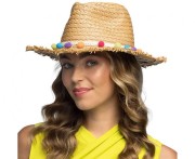 Kapelusz Słomkowy Epifania z Pomponami – Letni Styl | Boland