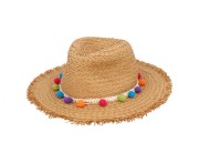 Kapelusz Słomkowy Epifania z Pomponami – Letni Styl | Boland