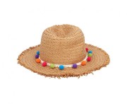 Kapelusz Słomkowy Epifania z Pomponami – Letni Styl | Boland