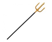 Trójząb Neptuna 138 cm – Rekwizyt Morski, Czarny z Złotym Akcentem