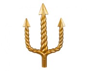 Trójząb Neptuna 138 cm – Rekwizyt Morski, Czarny z Złotym Akcentem