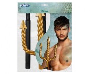 Trójząb Neptuna 138 cm – Rekwizyt Morski, Czarny z Złotym Akcentem