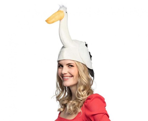 Czapka Bocian – Śmieszna Czapka Imprezowa | Uniwersalna | Boland