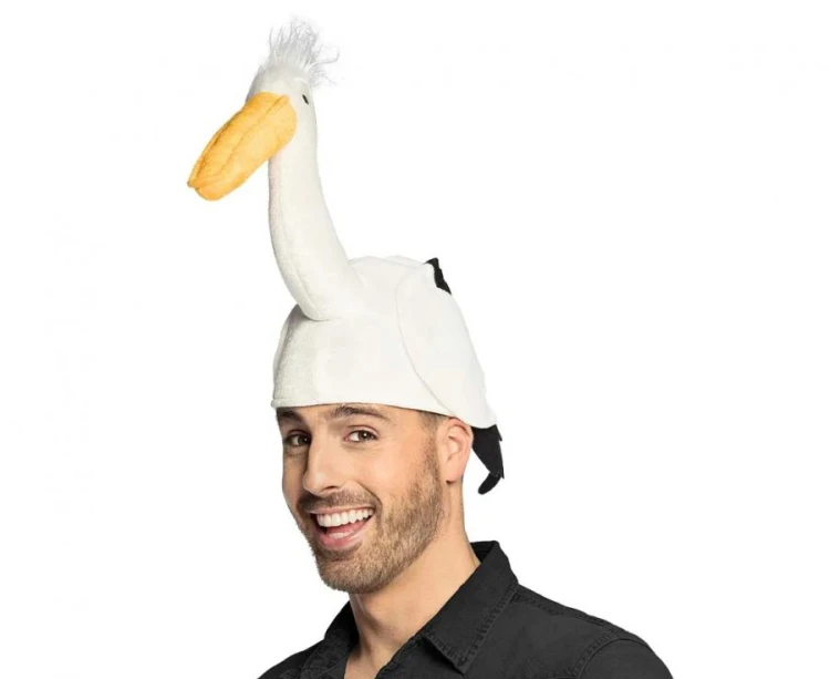 Czapka Bocian – Śmieszna Czapka Imprezowa | Uniwersalna | Boland