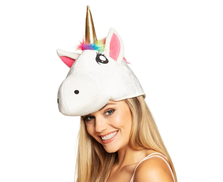 Czapka Jednorożec – Dekoracyjna, Biała | Uniwersalny Rozmiar