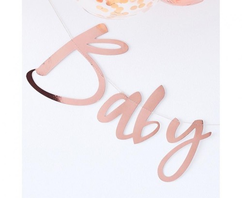 Papierowa girlanda Baby Shower różowo-złota, 150 cm – Amscan