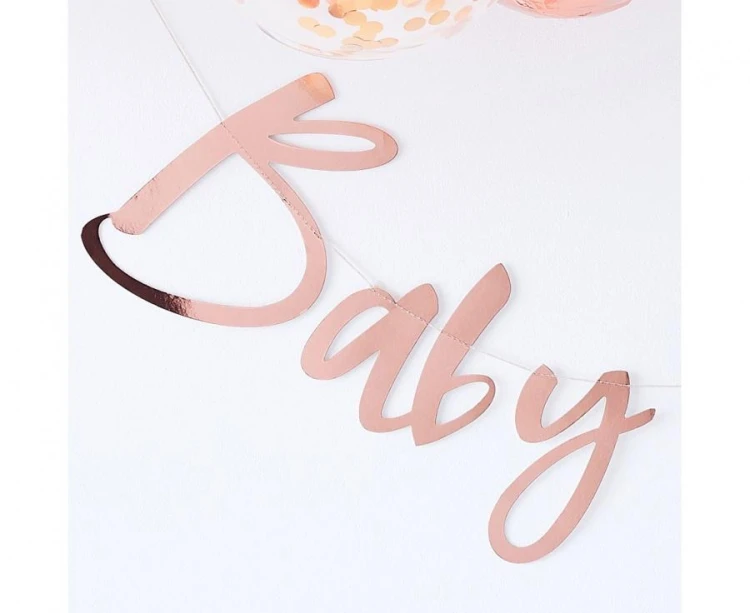 Papierowa girlanda Baby Shower różowo-złota, 150 cm – Amscan