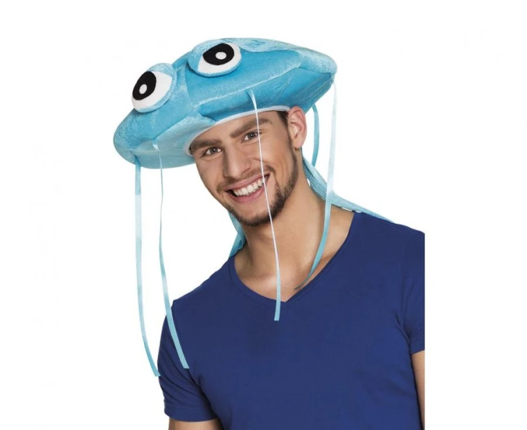 Zabawna czapka Meduza Boland niebieska z białymi akcentami, uniwersalna